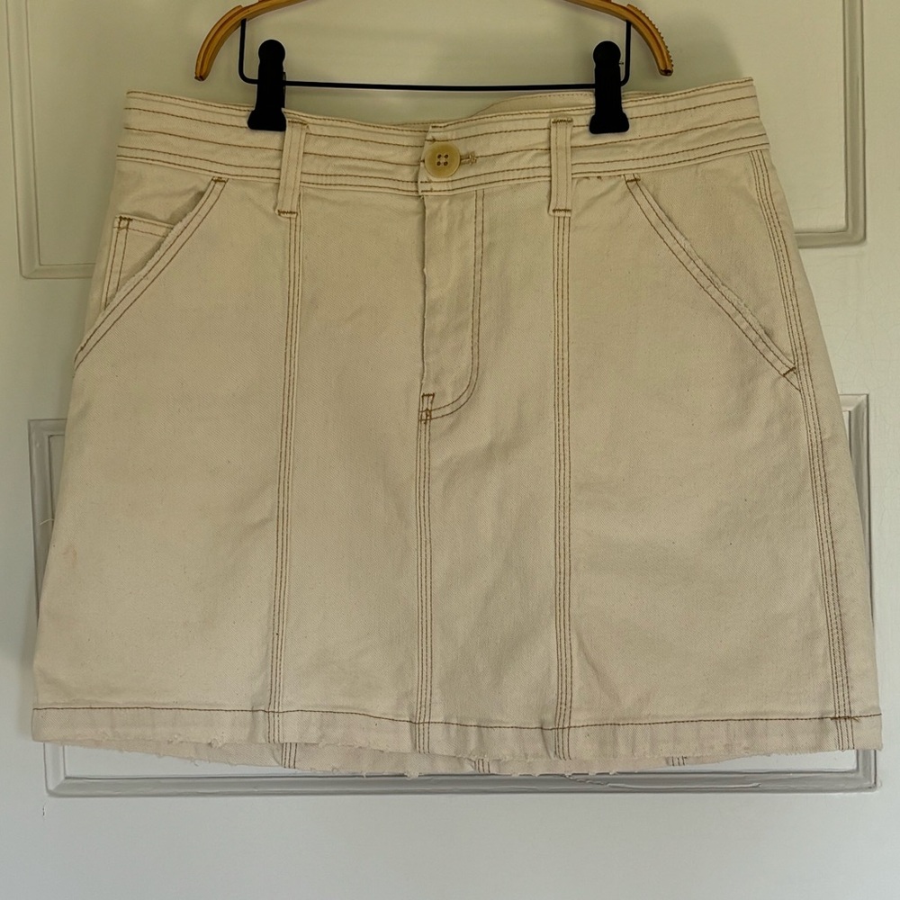 Free people we the people ecru denim skirt